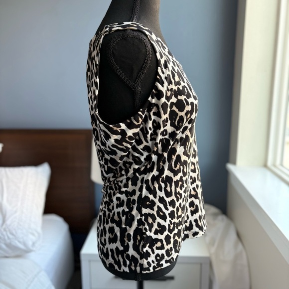 Calvin Klein Leopard Print Sleeveless Cami Blouse - Office Siren - Picture 5 of 15